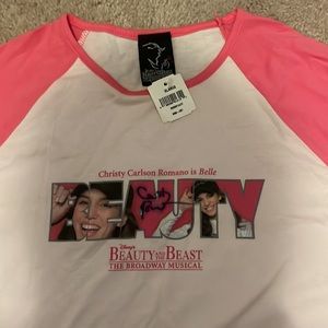NWT!! Autographed Christy Carlson Romano Beauty and the Beast Broadway T-Shirt